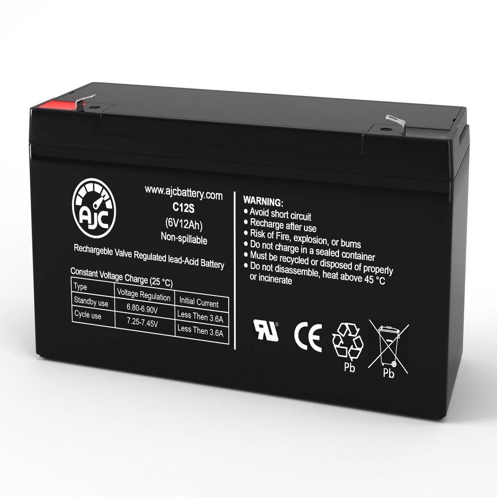 AJC Battery Compatible with Douglas Guardian DG6-10F2 6V 12Ah UPS Battery