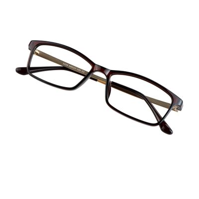 VisionGlobal Blue Light Blocking Glasses for Women/Men, Computer Reading, TV Glasses, Stylish Square Frame, Anti Glare (Brown, +2.00 Magnification)