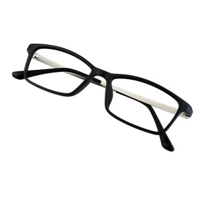 VisionGlobal Blue Light Blocking Glasses for Women/Men, Computer Reading, TV Glasses, Stylish Square Frame, Anti Glare (Black, +3.75 Magnification)