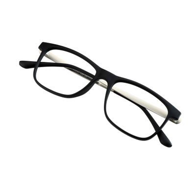 VisionGlobal Blue Light Blocking Glasses for Women/Men, Computer Reading, TV Glasses, Stylish Square Frame, Anti Glare (Black, +3.50 Magnification)