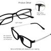 VisionGlobal Blue Light Blocking Glasses for Women/Men, Computer Reading, TV Glasses, Stylish Square Frame, Anti Glare (Black, +1.00 Magnification) view 3