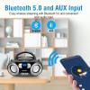 MEGATEK Portable CD Player Boombox with FM Radio, Bluetooth, USB Port, AUX Input, and Headphone Jack CD-R/CD-RW/MP3-CD Compatible, Clear Stereo Sound, Backlit LCD Display Black view 4