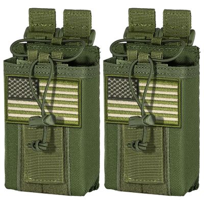 IronSeals 2 Pack Tactical Molle Adjustable Interphone Storage Bag Outdoor Sports Radio Pouch for Two Ways Walkie-Talkie