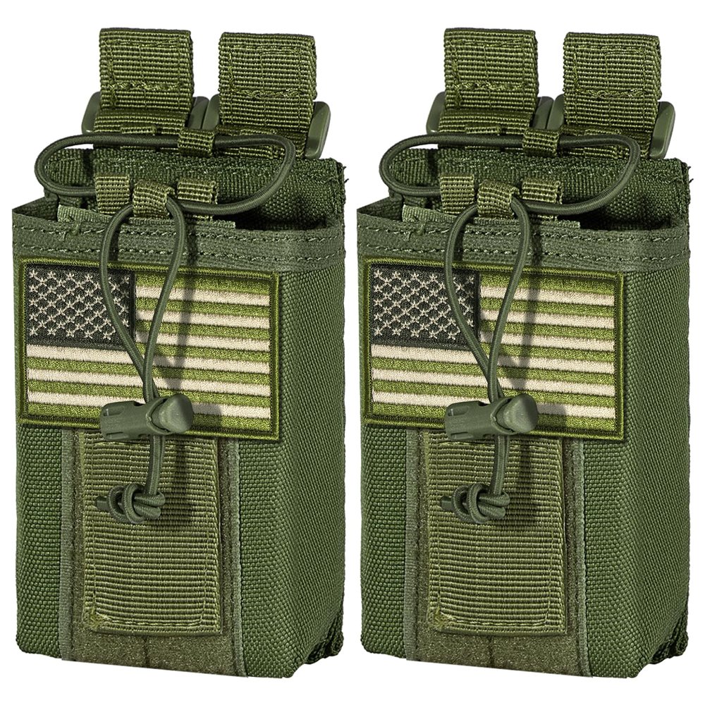 IronSeals 2 Pack Tactical Molle Adjustable Interphone Storage Bag Outdoor Sports Radio Pouch for Two Ways Walkie-Talkie
