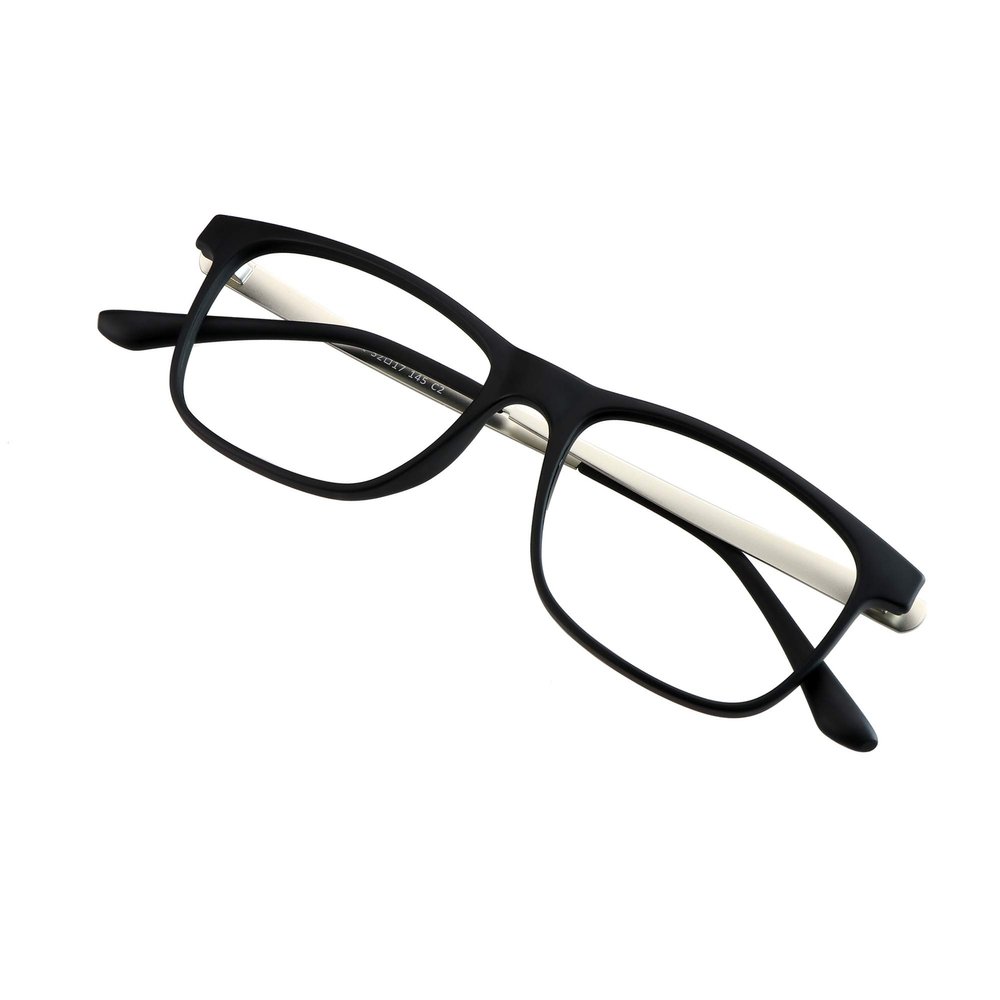 VisionGlobal Blue Light Blocking Glasses for Women/Men, Computer Reading, TV Glasses, Stylish Square Frame, Anti Glare (Black, +1.75 Magnification)