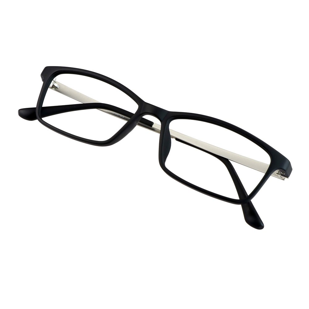 VisionGlobal Blue Light Blocking Glasses for Women/Men, Computer Reading, TV Glasses, Stylish Square Frame, Anti Glare (Black, +3.00 Magnification)
