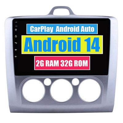 RoverOne Car Stereo Radio for Ford for Focus 2 II 2004-2011 Android Multimedia Player GPS Navigation Touch Screen Bluetooth WiFi DSP CarPlay Android Auto (Manual Air-Conditioner)