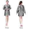 Polyester Professional Salon Smock Hair Stylist Jacket, Silver Gray, M view 4