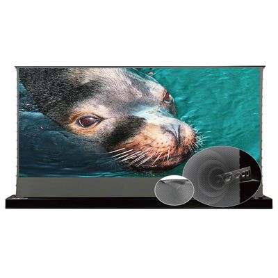 VIVIDSTORM-Long Focus ALR Screen,Sound Transparent Perforated,Black Housing Motorized Floor-Rising Projection Screen,Compatible with Lumen up to 2500ANSI of Ordinary Projector,VSDSTPALR92H