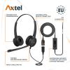 Axtel Bundle Prime HD Duo NC with AXC-HISHD RJ-9 Cable - Headset with Noise Cancelling with 8 Level Microphone Amplifier for IP Desk Phones Avaya 1600/9600 Series. HD Sound, Optional USB - Black view 2