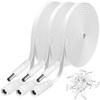 3 Pack 25ft/7.5m DC Power Extension Cable 2.1mm x 5.5mm Compatible with 12V DC Adapter Cord for CCTV IP Camera, LED, Car, White view 1