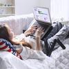 Foldable Laptop Stands, Adjustable Laptop Bed Desk, Portable Laptop Workstation Vented Notebook Stand Laptop Holder with 2 CPU Cooling Fans and Removable Mouse Pad for Bed, Couch Sofa, Office view 1
