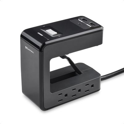 [UL Listed] Cable Matters 6 Outlet Desk Mount Surge Protector Power Strip, 8 Feet Extra Long Cord - 24W USB C and USB Charging - 1080 Joules Surge Protection