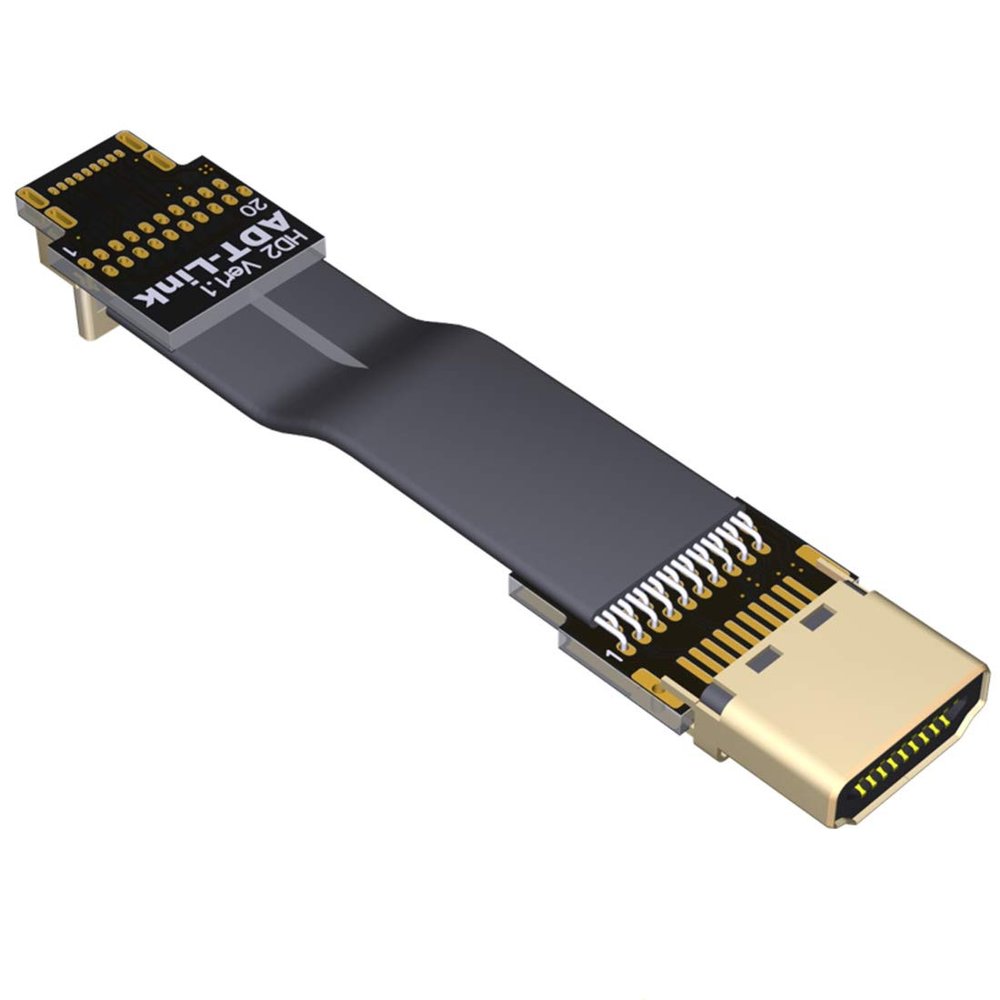 ADT-LINK FPV Cable for HDMI Micro Mini Flat Camera Connector 5cm-50cm Flexible Wire Line 18Gbps 4K@50/60 2160p for HDMI2.0 for FPV Camera (40cm,A1-D2)