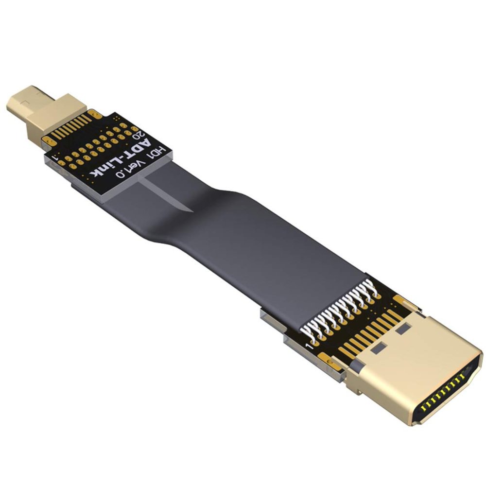 ADT-LINK FPV Cable for HDMI Micro Mini Flat Camera Connector 5cm-50cm Flexible Wire Line 18Gbps 4K@50/60 2160p for HDMI2.0 for FPV Camera (15cm,A1-D1)
