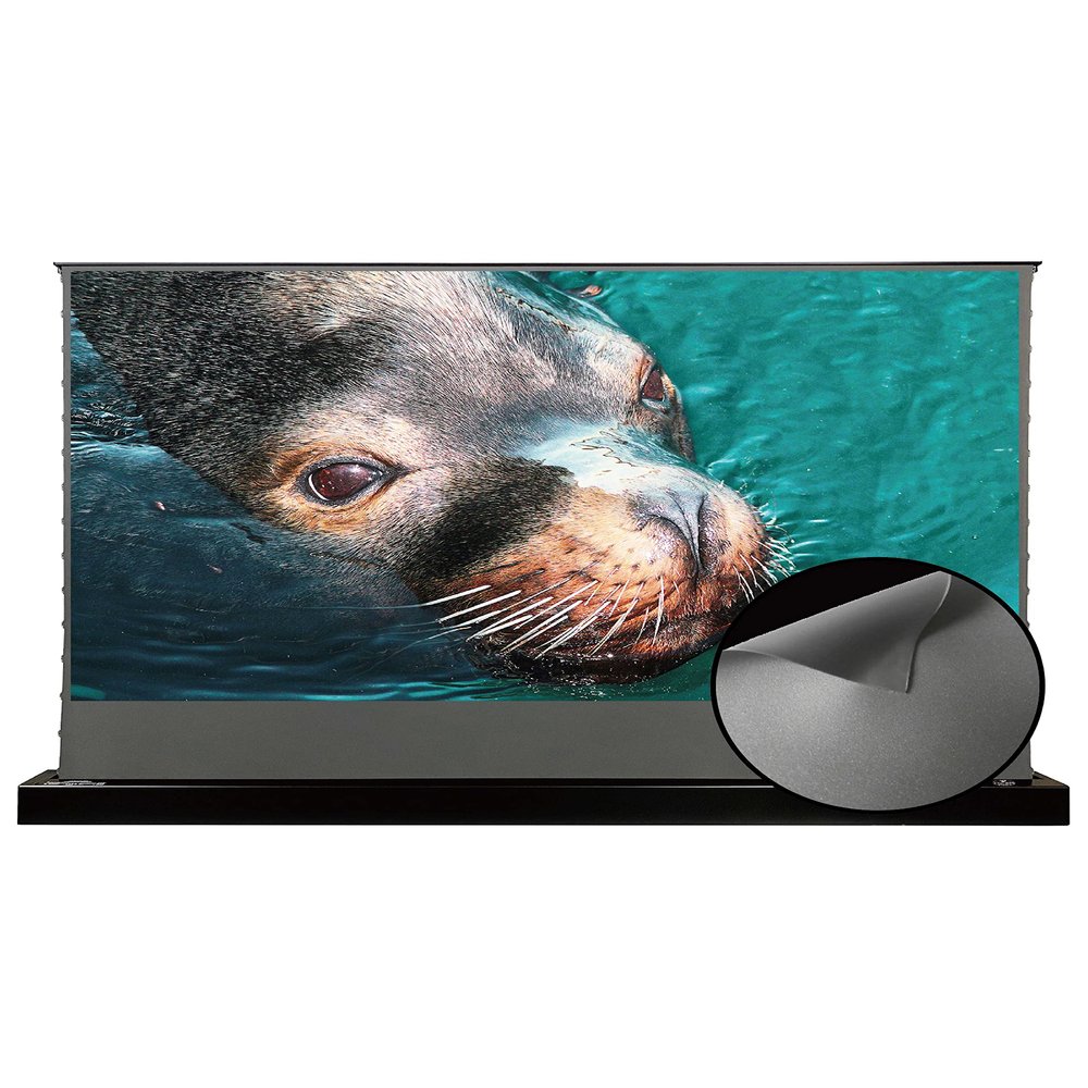 VIVIDSTORM-Projector Screen,Long Focus Ambient Light Rejecting Screen,Black Housing Motorized Floor-Rising Projection Screen,Suitable for Lumen up to 2500ANSI of Normally Projector, VSDSTALR72H