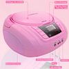 LONPOO Portable Boombox - CD Player, Bluetooth, USB, MP3, AUX, FM Radio, Portable, Built-in Stereo Speakers, Carrying Handle, LCD Display, Pink view 4