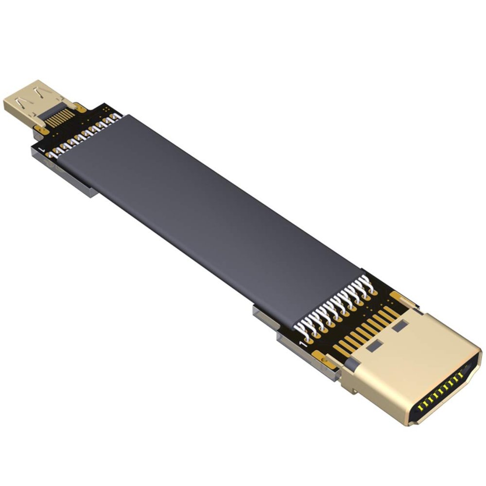 ADT-LINK FPV Cable for HDMI Micro Mini Flat Camera Connector 5cm-50cm Flexible Wire Line 18Gbps 4K@50/60 2160p for HDMI2.0 for FPV Camera (5cm,A1-D4)