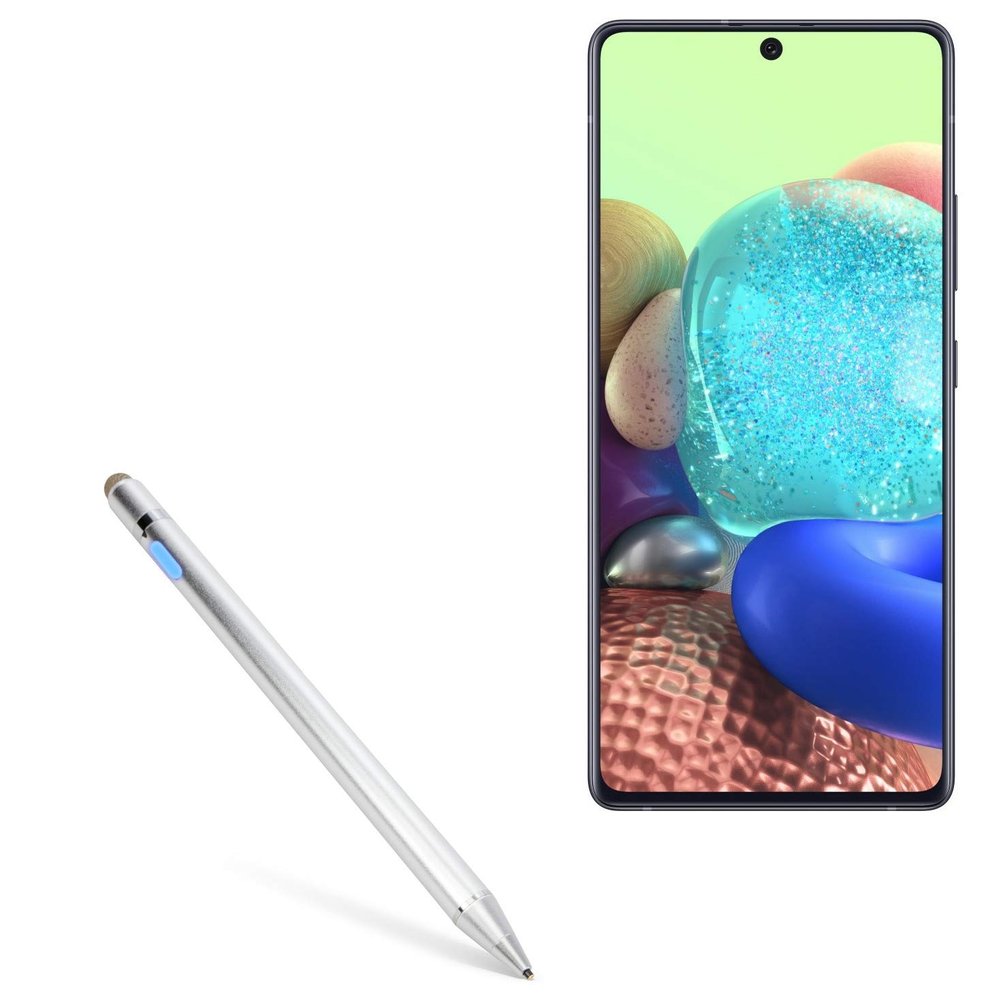 BoxWave Stylus Pen Compatible with Samsung Galaxy A71 5G - AccuPoint Active Stylus, Electronic Stylus with Ultra Fine Tip - Metallic Silver