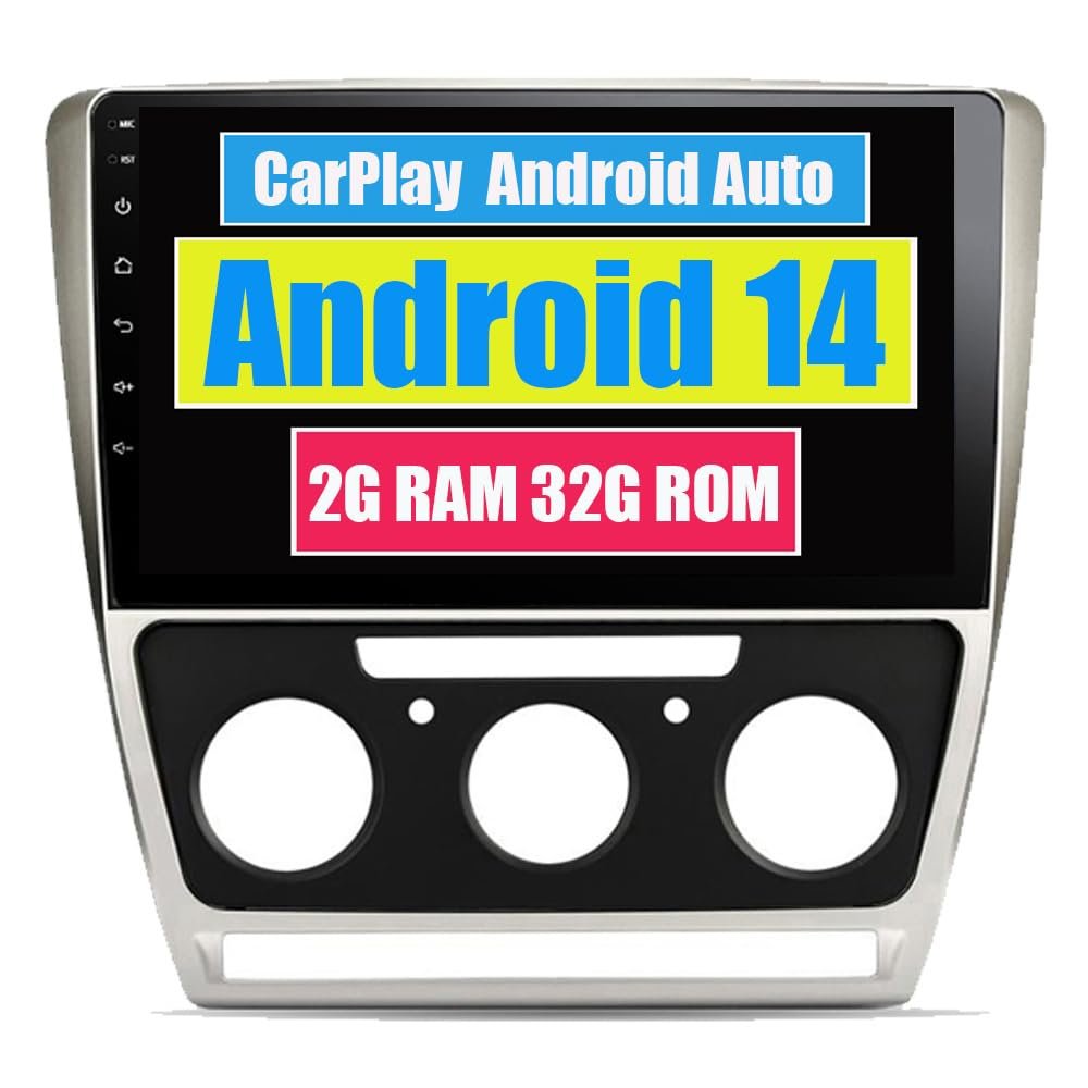 RoverOne Car Stereo Radio for Skoda Octavia 2007-2014 with Android Multimedia Player GPS Navigation Touch Screen Bluetooth WiFi DSP CarPlay Android Auto