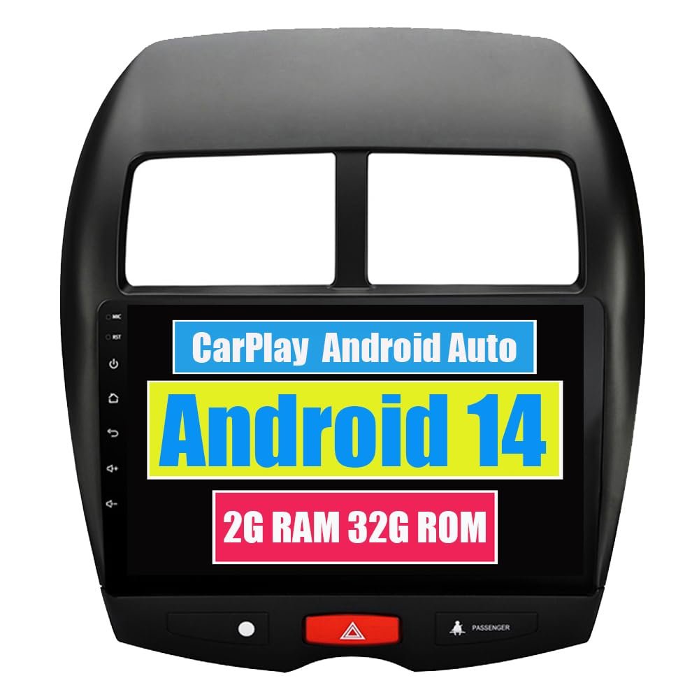 RoverOne Car Stereo Radio for Mitsubishi ASX 2013-2015 for Peugeot 4008 2012 for Citroen C4 with Android Multimedia Player GPS Navigation Touch Screen Bluetooth DSP CarPlay Android Auto