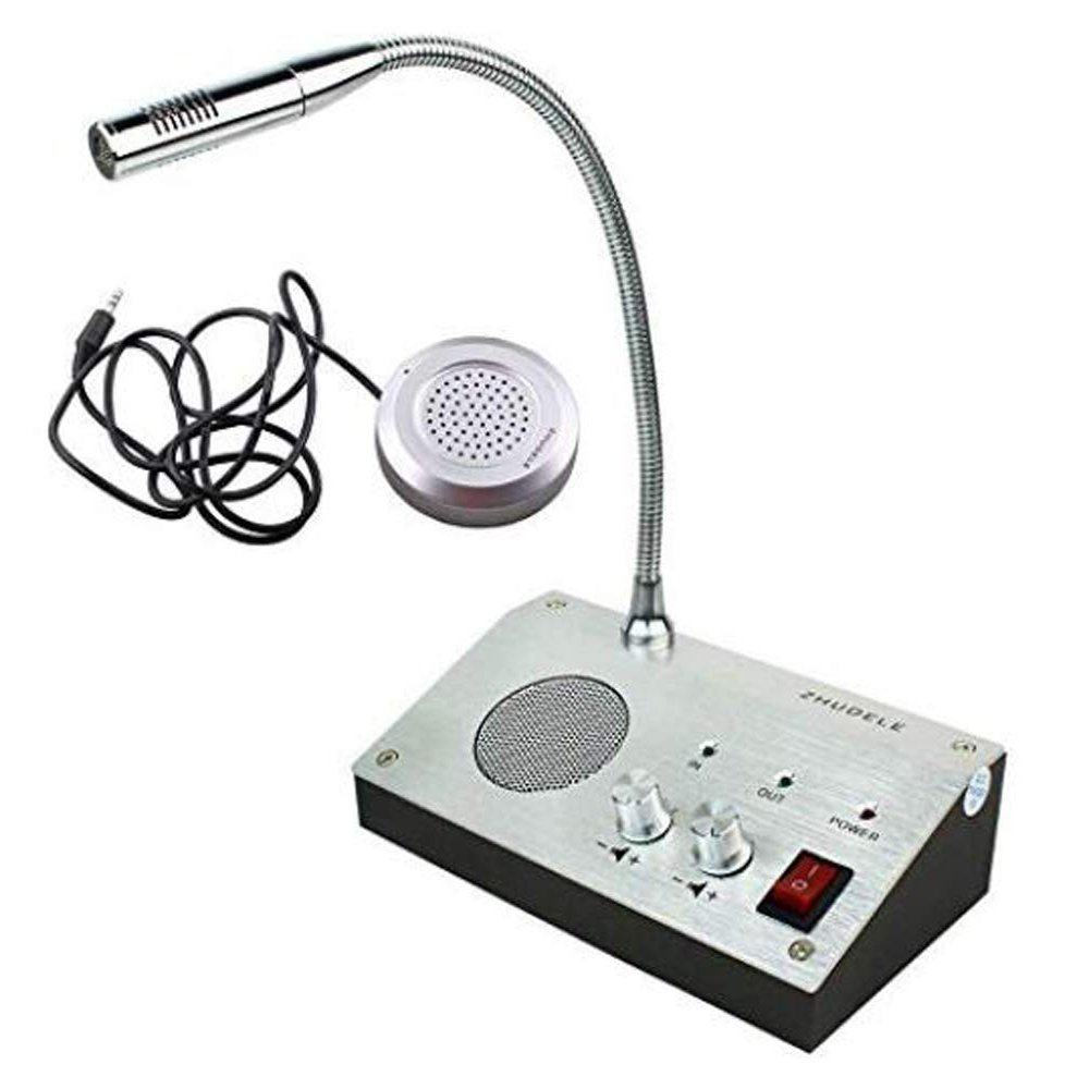 Anti-Interference Bank Counter Window Intercom System Dual-Way Audio Window Speaker Two-Way Intercommunication Microphone Speaker
