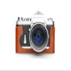 Handmade Genuine Real Leather Half Camera Case Bag Cover for Nikon F (Plainprism) Rufous Color view 1