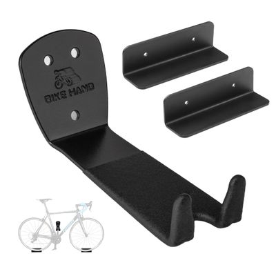 BikeHand Bike Bicycle Cycling Pedal Wall Mount Hangers - Heavy Duty Indoor Storage Stand Hook Rack - Store Your Road, Mountain or Hybrid Bikes in Garage or Home - 3 Pack