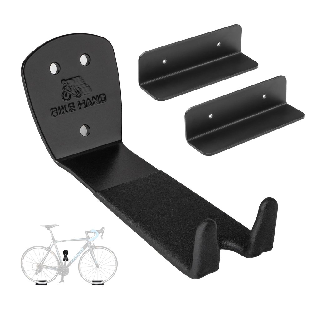 BikeHand Bike Bicycle Cycling Pedal Wall Mount Hangers - Heavy Duty Indoor Storage Stand Hook Rack - Store Your Road, Mountain or Hybrid Bikes in Garage or Home - 3 Pack