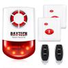 Daytech Wireless Security Alarm System with Strobe Siren - Panic Buttons & SOS Alert for Home, Retail Stores (2 Remotes + 2 Buttons, Loud 120dB, Weatherproof) view 1