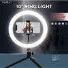 Vivitar 10-Inch Streaming Essentials LED Ring Light with Spider Tripod and Phone Mount, White (RL10KIT) view 3