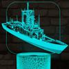 Jinnwell 3D Ship Boat Night Light Lamp Illusion Led 7 Color Changing Touch Switch Table Desk Decoration Lamps Gift with Acrylic Flat ABS Base USB Cable Toy (Bus) view 1