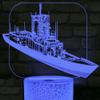 Jinnwell 3D Ship Boat Night Light Lamp Illusion Led 7 Color Changing Touch Switch Table Desk Decoration Lamps Gift with Acrylic Flat ABS Base USB Cable Toy (Bus) view 3