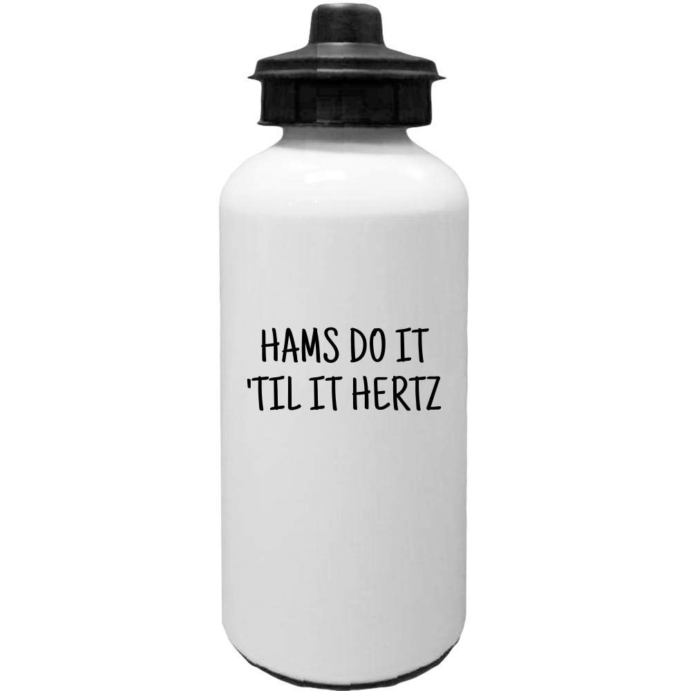 Funny Ham Radio Gift - Amateur Radio Operator Gift - Ham Radio Water Bottle - Hams Do It Til It Hertz