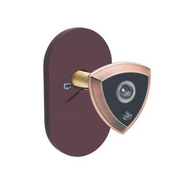 ARCH Antique Copper Finish 180-degree Peephole Anti-Theft Door Viewer Doorbell with Heavy Duty Privacy Cover for Home Security (Color : Red Bronze)