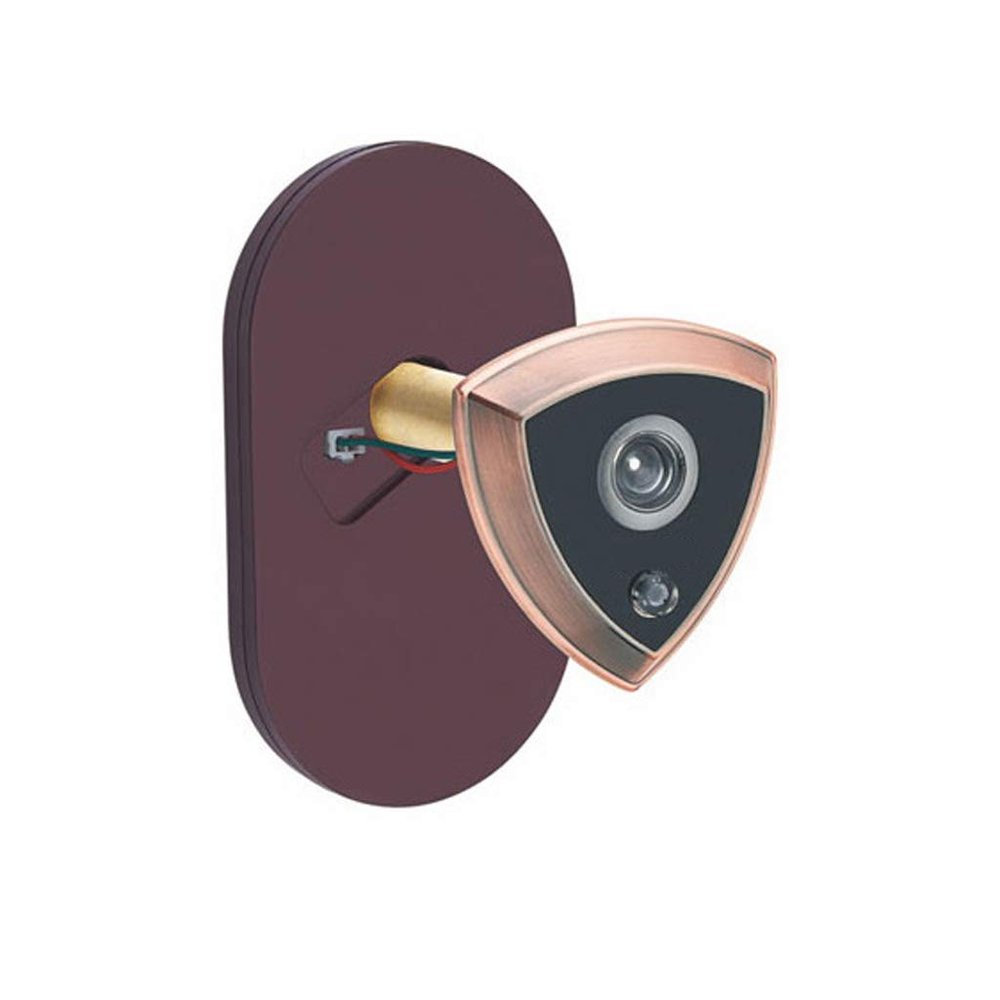 ARCH Antique Copper Finish 180-degree Peephole Anti-Theft Door Viewer Doorbell with Heavy Duty Privacy Cover for Home Security (Color : Red Bronze)