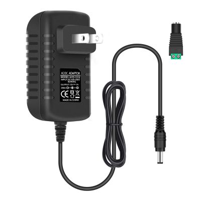 12V Power Supply, 12 Volt 1A 12W DC Power Supply, Black LED Power Adapter, AC 110V to 12V Wall Mounted Transformer Plug for LED Strip Lights with 5.5/2.1 DC Female Connector