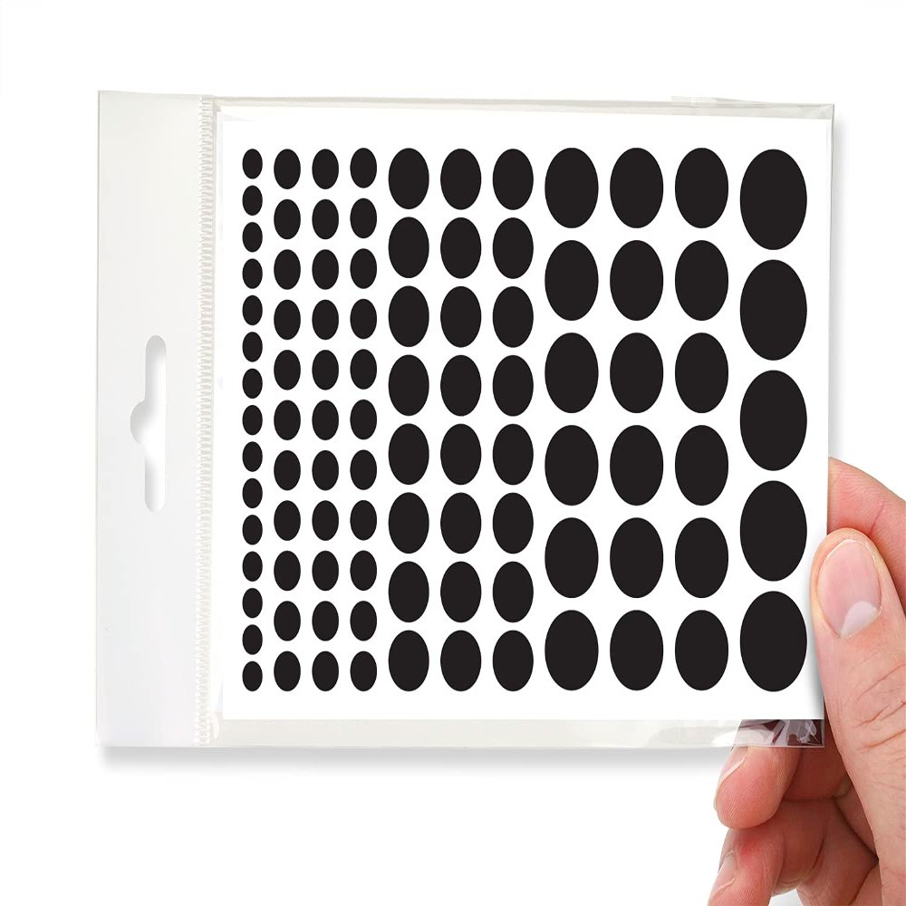 BLOCKED Stackable Webcam/Camera Vinyl Covers | 95 Low-Tack Restickable Webcam Sticker | 5-Sizes | Black 95-Pack (Muted Matte)