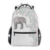 ALAZA Elephant With Flowers Floral White Stylish Large Backpack Personalized Laptop iPad Tablet Travel School Bag with Multiple Pockets view 1