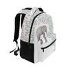 ALAZA Elephant With Flowers Floral White Stylish Large Backpack Personalized Laptop iPad Tablet Travel School Bag with Multiple Pockets view 2