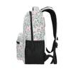 ALAZA Elephant With Flowers Floral White Stylish Large Backpack Personalized Laptop iPad Tablet Travel School Bag with Multiple Pockets view 4