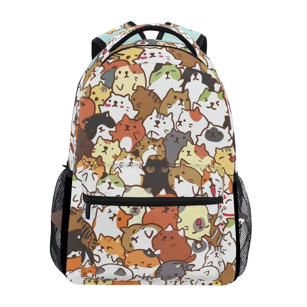 ALAZA Cute Cat Family Fun Animal Art Stylish Large Backpack Personalized Laptop iPad Tablet Travel School Bag with Multiple Pockets