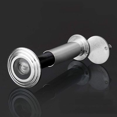 Peephole Fine Thread Design Door Viewer with Anti-Peeping Back Cover,Peephole Wide Angle for Villa House Office Apartment Home Security (Color : Silver)