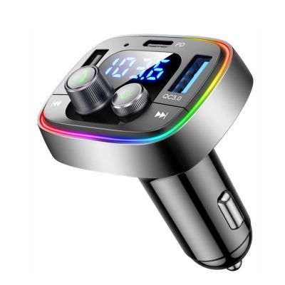 LIHAN USB C Bluetooth 5.4 Car Adapter, Wireless Upgrade Audio System for Non-Bluetooth Vehicles, FM Radio Transmitter, 48W Fast Charging, Stable Hands-Free Calling, MP3 Music Player, Support USB/TF
