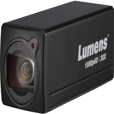 Lumens VC-BC601PB Compact HD 1080p IP Box Camera, Black, 1/2.5" 8.57MP CMOS Sensor, 30x Optical Zoom, 12x Digital Zoom, 4.6mm ~ 135mm Focal Length, 1080p 60fps Video Output