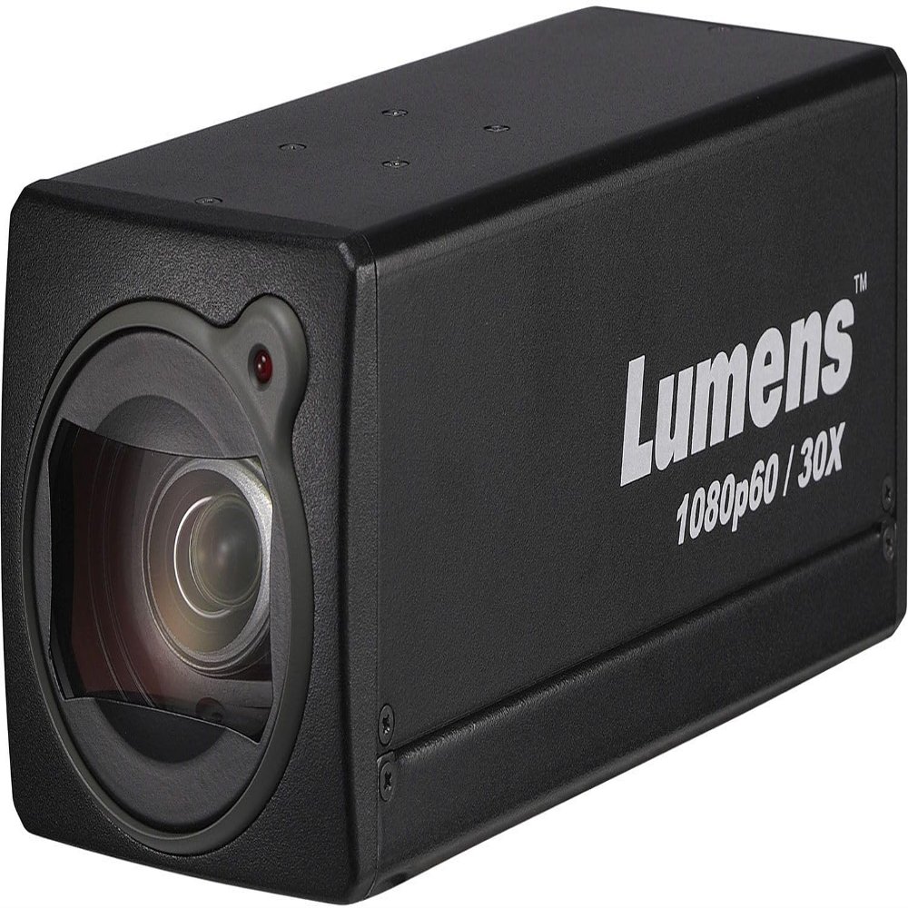 Lumens VC-BC601PB Compact HD 1080p IP Box Camera, Black, 1/2.5" 8.57MP CMOS Sensor, 30x Optical Zoom, 12x Digital Zoom, 4.6mm ~ 135mm Focal Length, 1080p 60fps Video Output