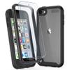 ULAK Compatible with iPod Touch 7th/6th/5th Generation Case with 2PCS HD Screen Protector, Heavy Duty Shockproof Protective 2 in 1 Transparent Back Cover for iPod Touch 5/6/7, Black view 1