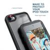 ULAK Compatible with iPod Touch 7th/6th/5th Generation Case with 2PCS HD Screen Protector, Heavy Duty Shockproof Protective 2 in 1 Transparent Back Cover for iPod Touch 5/6/7, Black view 2