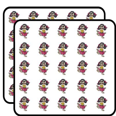 50 PCs Happy Cute Kids Dia de Los Muertos Skeleton Dancer Cartoon 1" Stickers Decals Laptop Notebook Phone Waterproof Vinyl Trendy