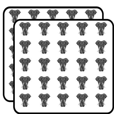 50 PCs Black and White Tribal Pattern Elephant Drawing 1" Stickers Decals Laptop Notebook Phone Waterproof Vinyl Trendy